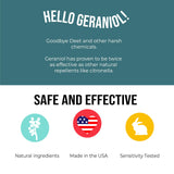 Quitch Geraniol Balm sin aerosoles, práctico para viajar con bebés.
