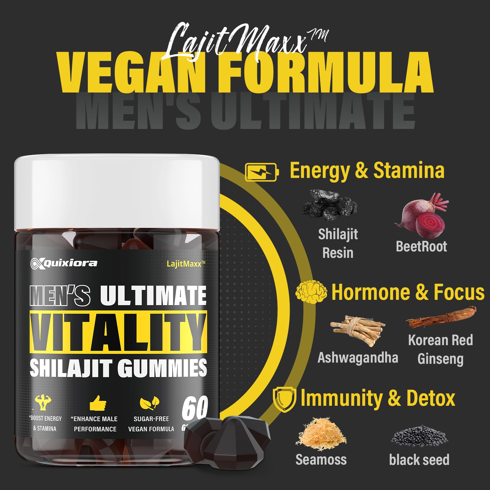Ingredientes shilajit musgo marino y ashwagandha sin aditivos ocultos