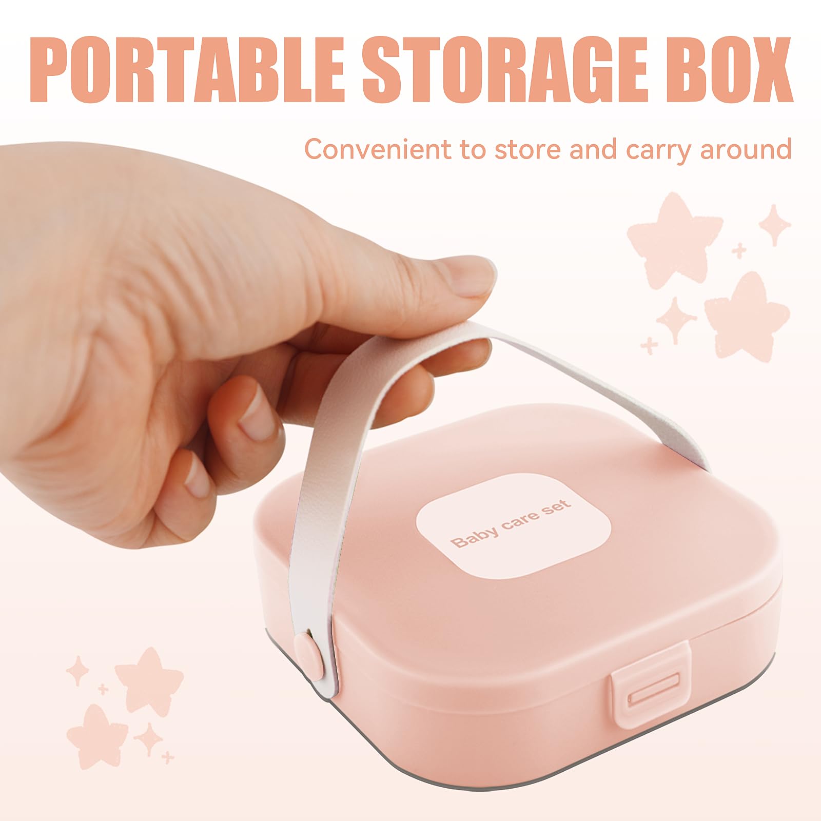 Kit cuidado bebé rosa Qunlions life para viaje y casa