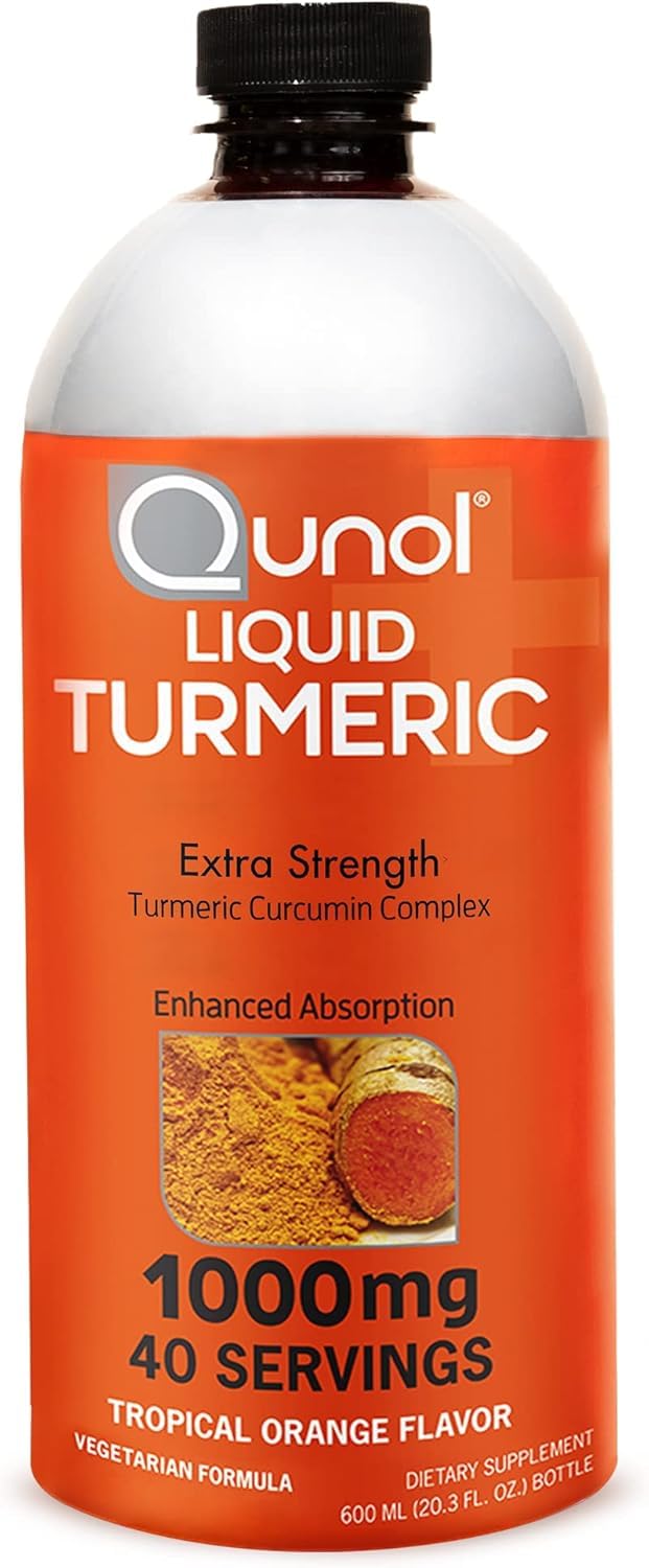 Qunol líquido curcuminoides 1000 mg con pimienta negra para mayor absorción.