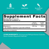 Qunol cápsulas de magnesio 420 mg, composición detallada para consumidores.