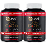 Qunol Ultra CoQ10: botella de 240 cápsulas con mayor absorción para energía diaria.