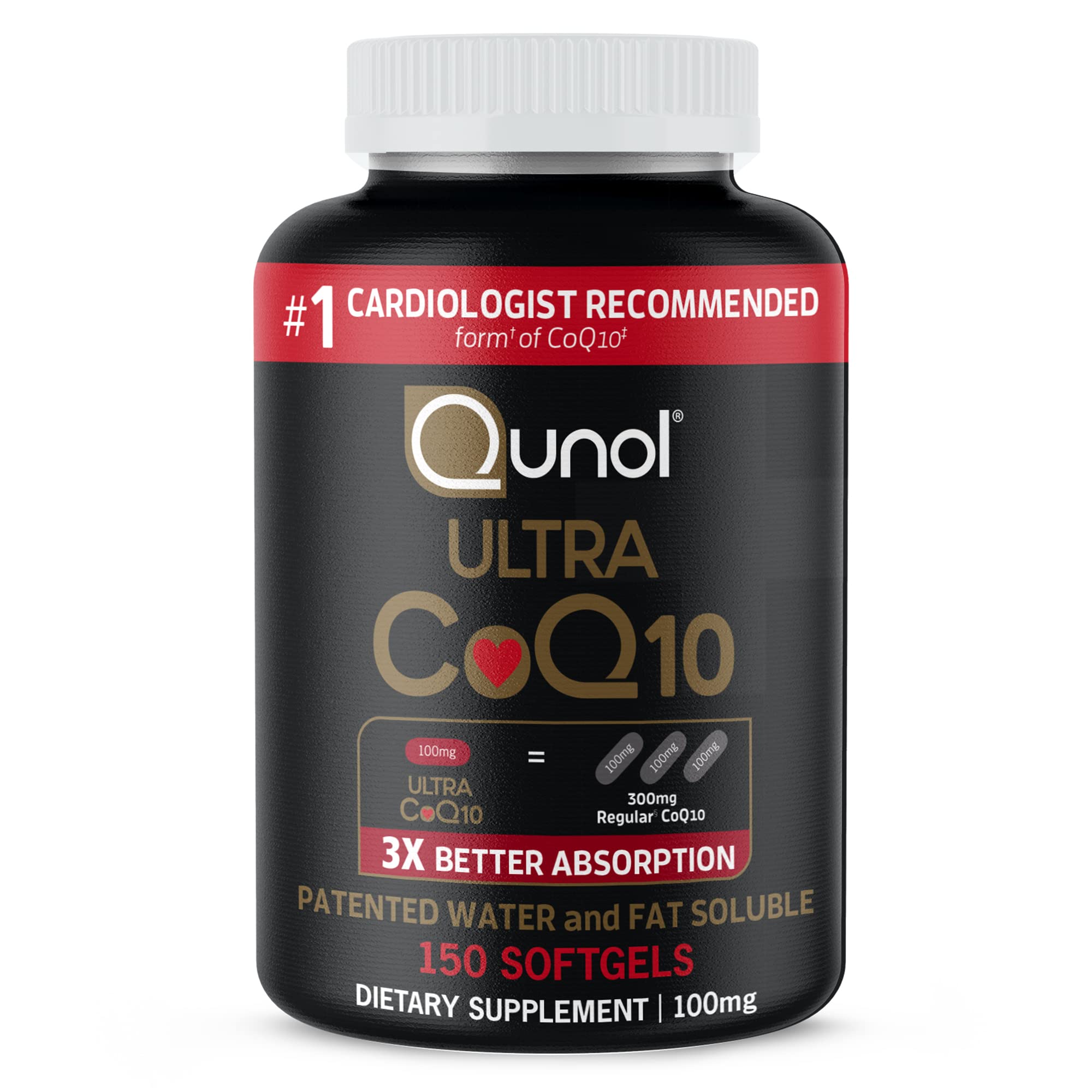 Qunol Ultra CoQ10 cápsulas 100 mg para energía diaria