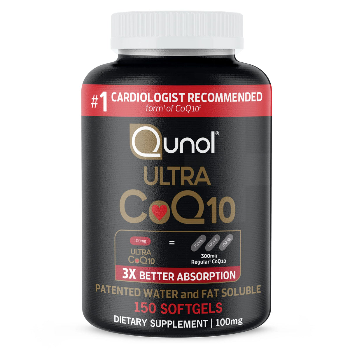 Qunol Ultra CoQ10 cápsulas 100 mg para energía diaria