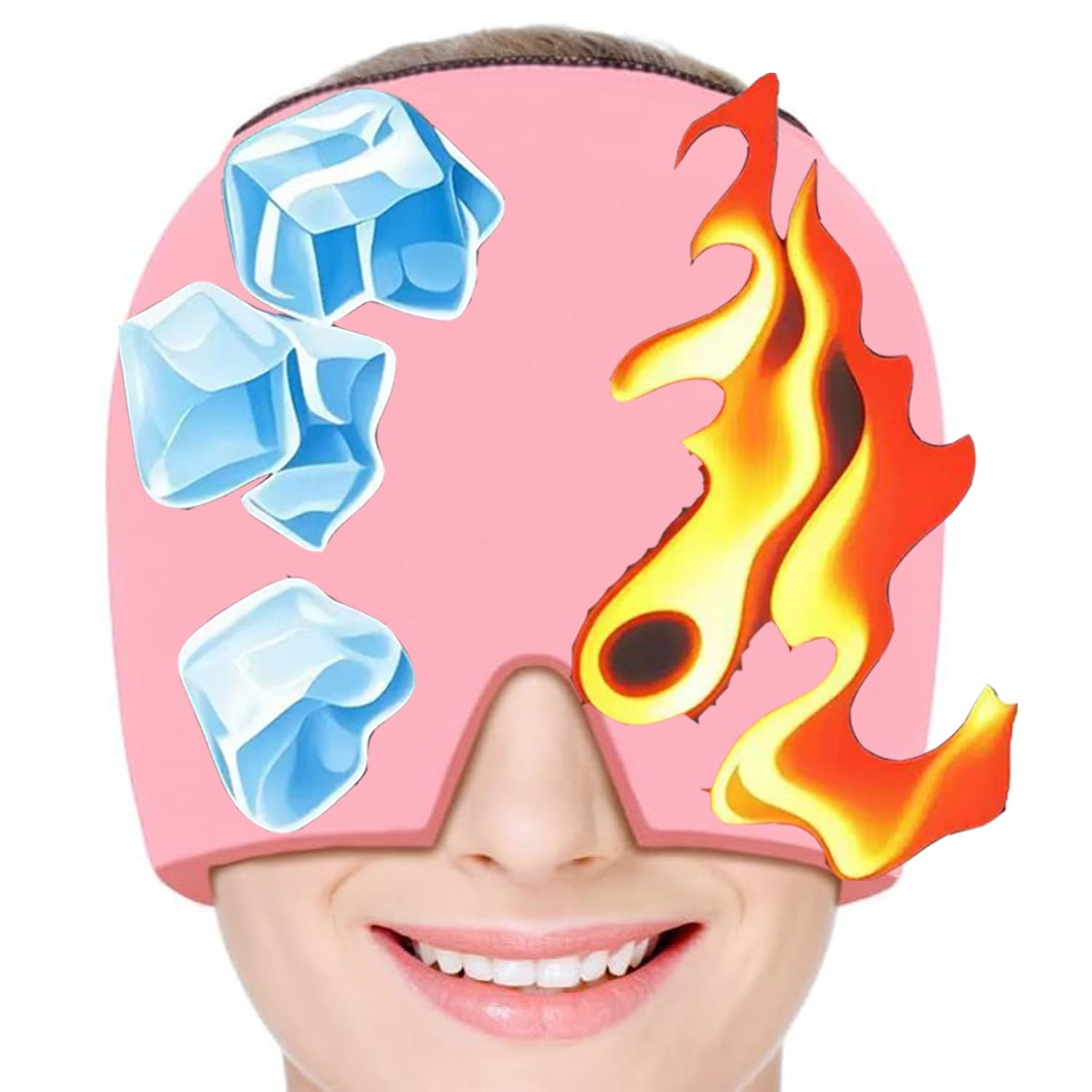 Gorro QUNPON alivio migraña con cobertura 360 para alivio rápido