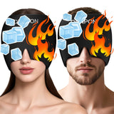 Gorro QUNPON cubre frente, sienes y ojos para alivio suave de migrañas.