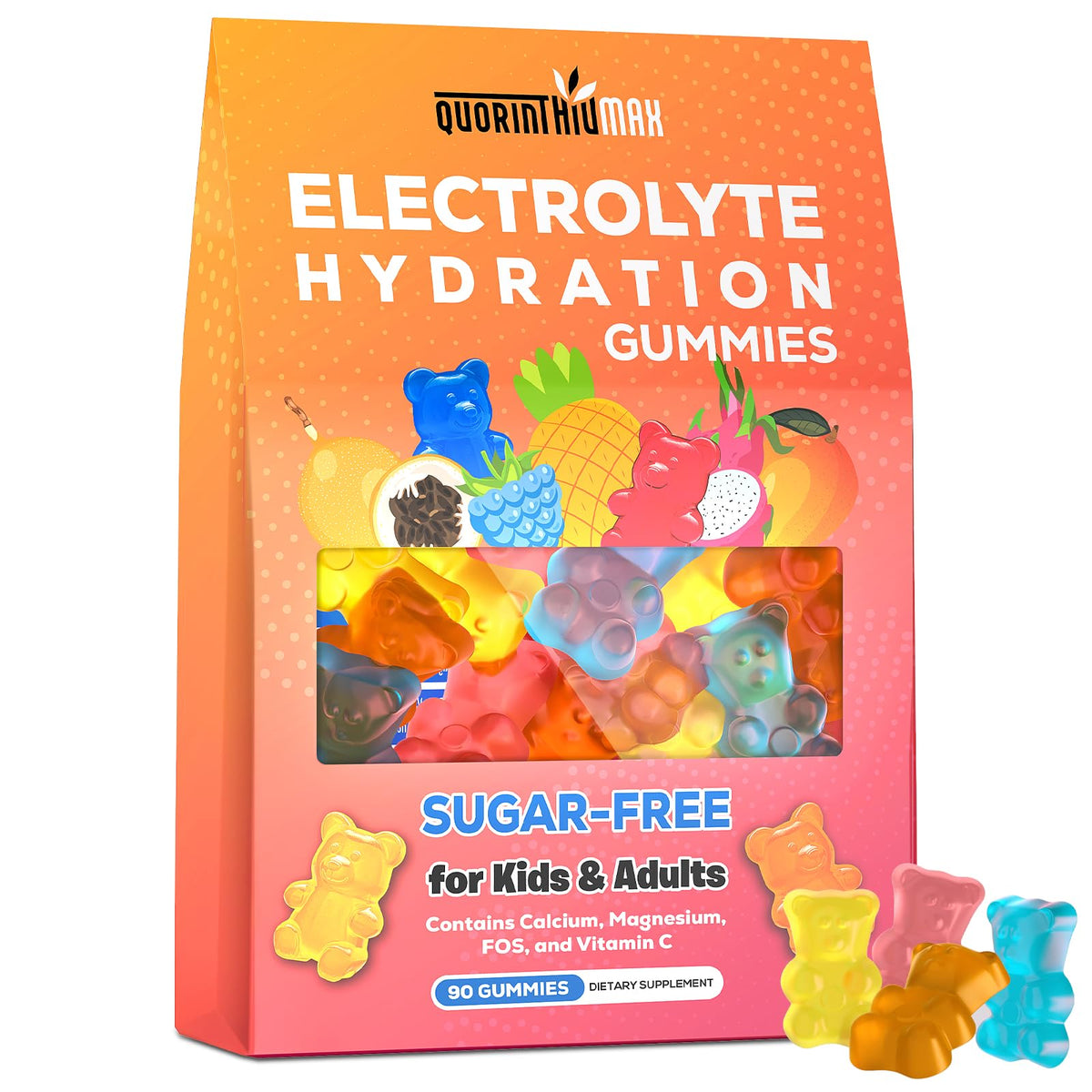 Quorinthiumax gominolas electrolitos en botella, hidratación rápida para entrenamientos.