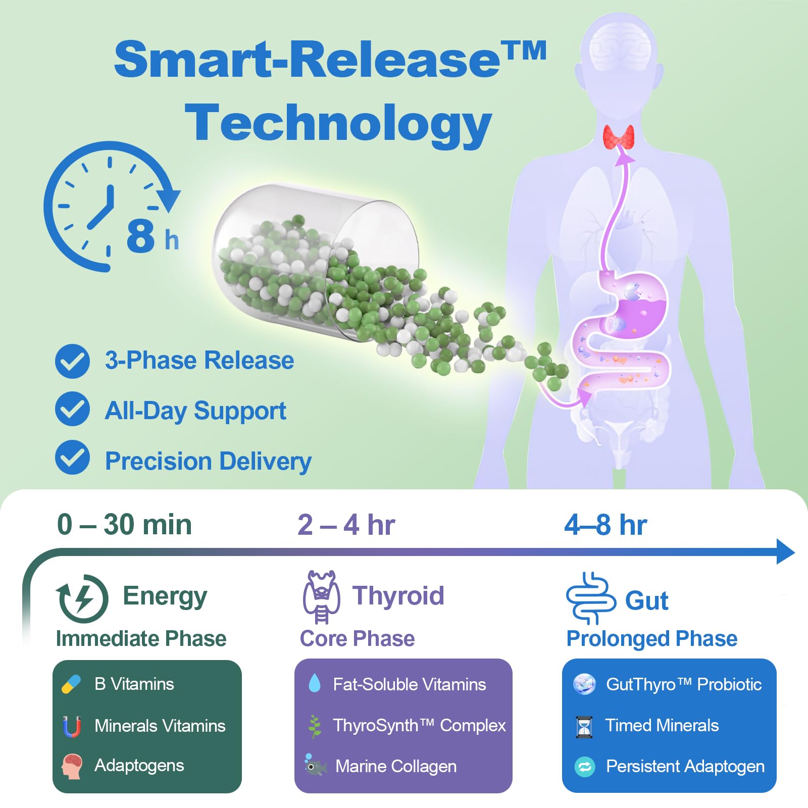 Matriz probiótica GutThyro de Quorinthiumax para equilibrio intestinal.