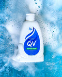 QV Gentle Wash etiqueta sin fragancia resalta que es apto para piel sensible