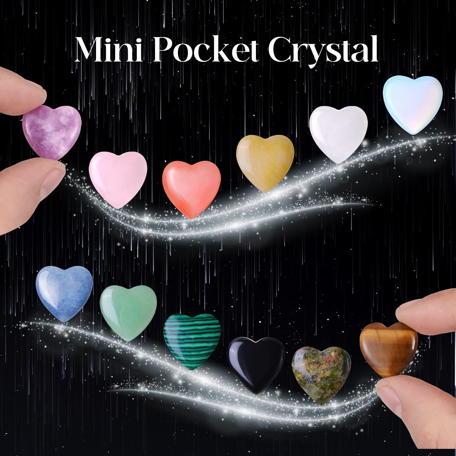 QYDCX obsidiana en corazón para enfoque y protección personal