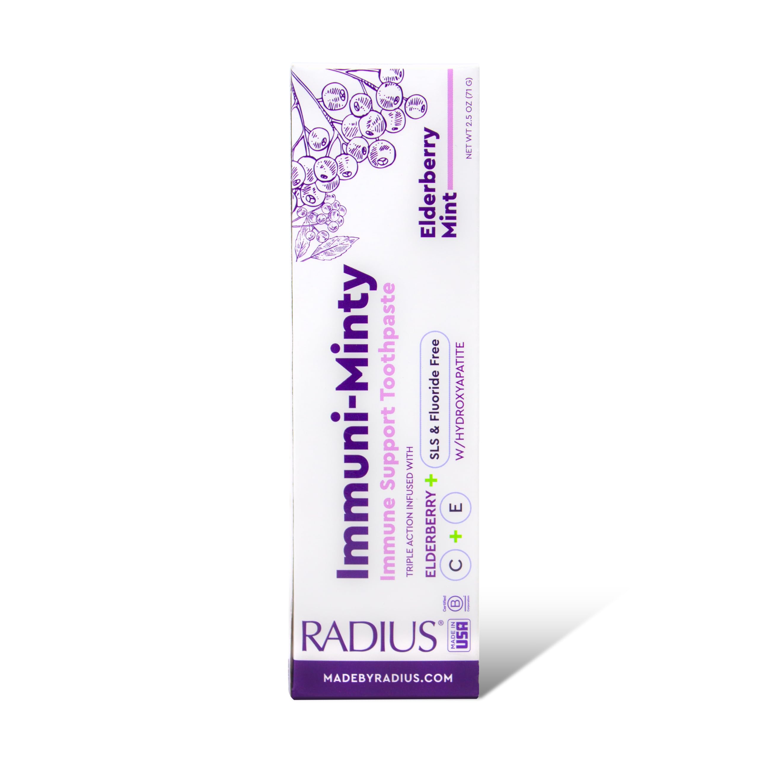 Beneficios de brillo dental natural con Radius ImmuniMinty y bicarbonato.