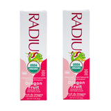 Radius pasta dientes infantiles con sabor fruta dragón para cepillado agradable.