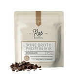 Rae Basics Caldo de huesos polvo proteina chocolate cremoso para bebida reconfortante.