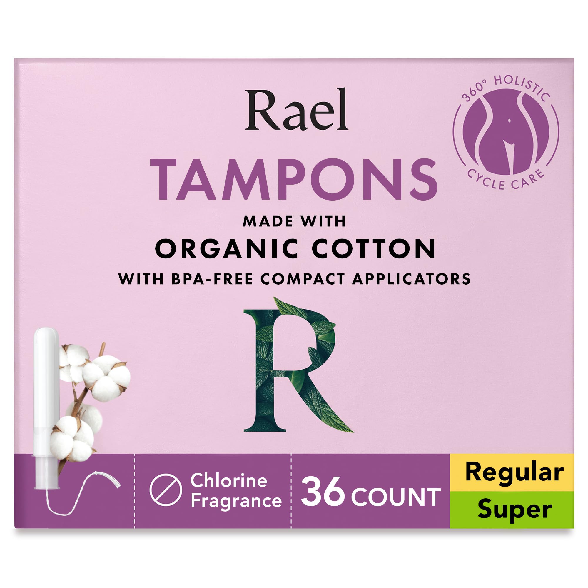 Tampones Rael con aplicador compacto y algodón orgánico para comodidad diaria
