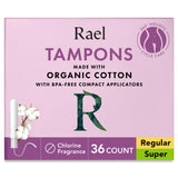 Tampones Rael con aplicador compacto y algodón orgánico para comodidad diaria