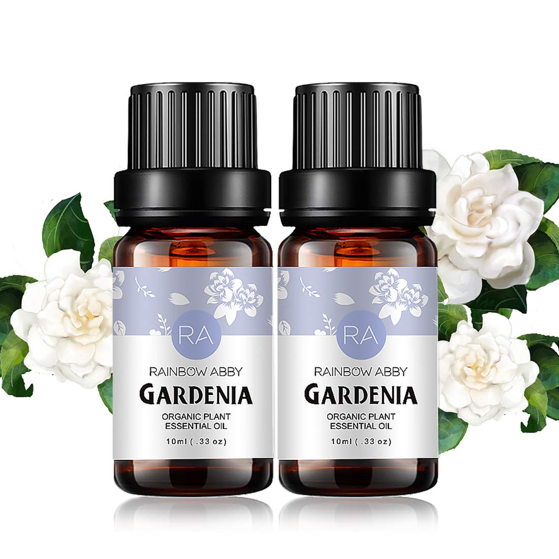 Rainbow Abby Gardenia: botella de aceite esencial de Gardenia para aroma relajante y uso versátil.