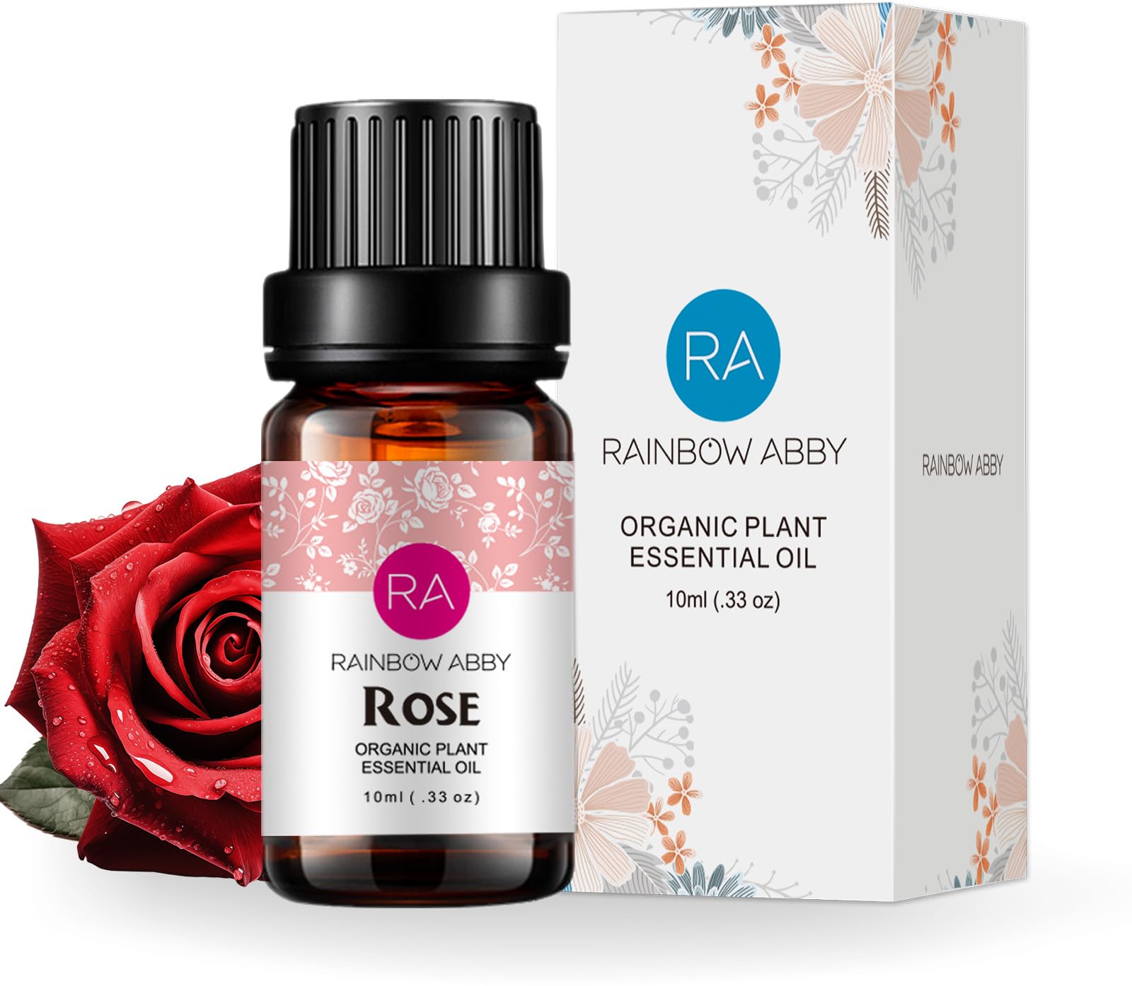 RAINBOW ABBY aceite esencial rosa damascena 10ml: aroma floral para difusor y masaje.