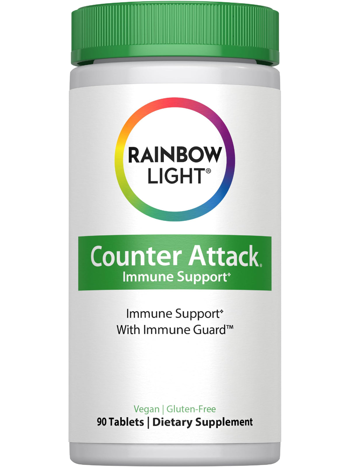 Rainbow Light Counter Attack empaque frontal para la rutina diaria.
