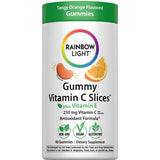 Rainbow Light Gomitas de Vitamina C frente; etiqueta visible y apoyo diario al sistema inmune