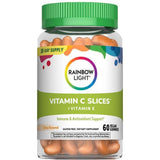 Rainbow Light gomitas vitamina C sabor cítrico para apoyar la salud inmune diaria.