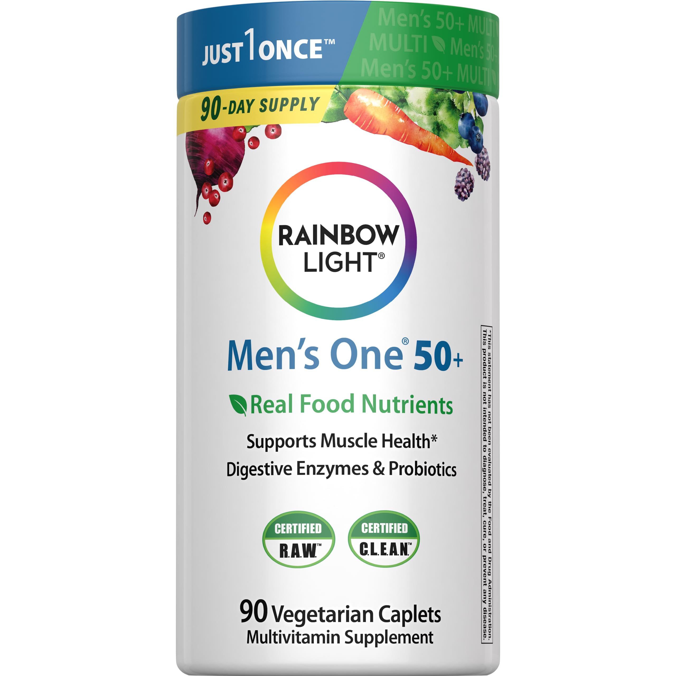 Rainbow Light Hombres 50+ cápsulas en botella, apoyo diario a la salud muscular.