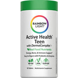 Rainbow Light multivitamina para adolescentes, frasco Fruta Punch, posible apoyo a la salud diaria.