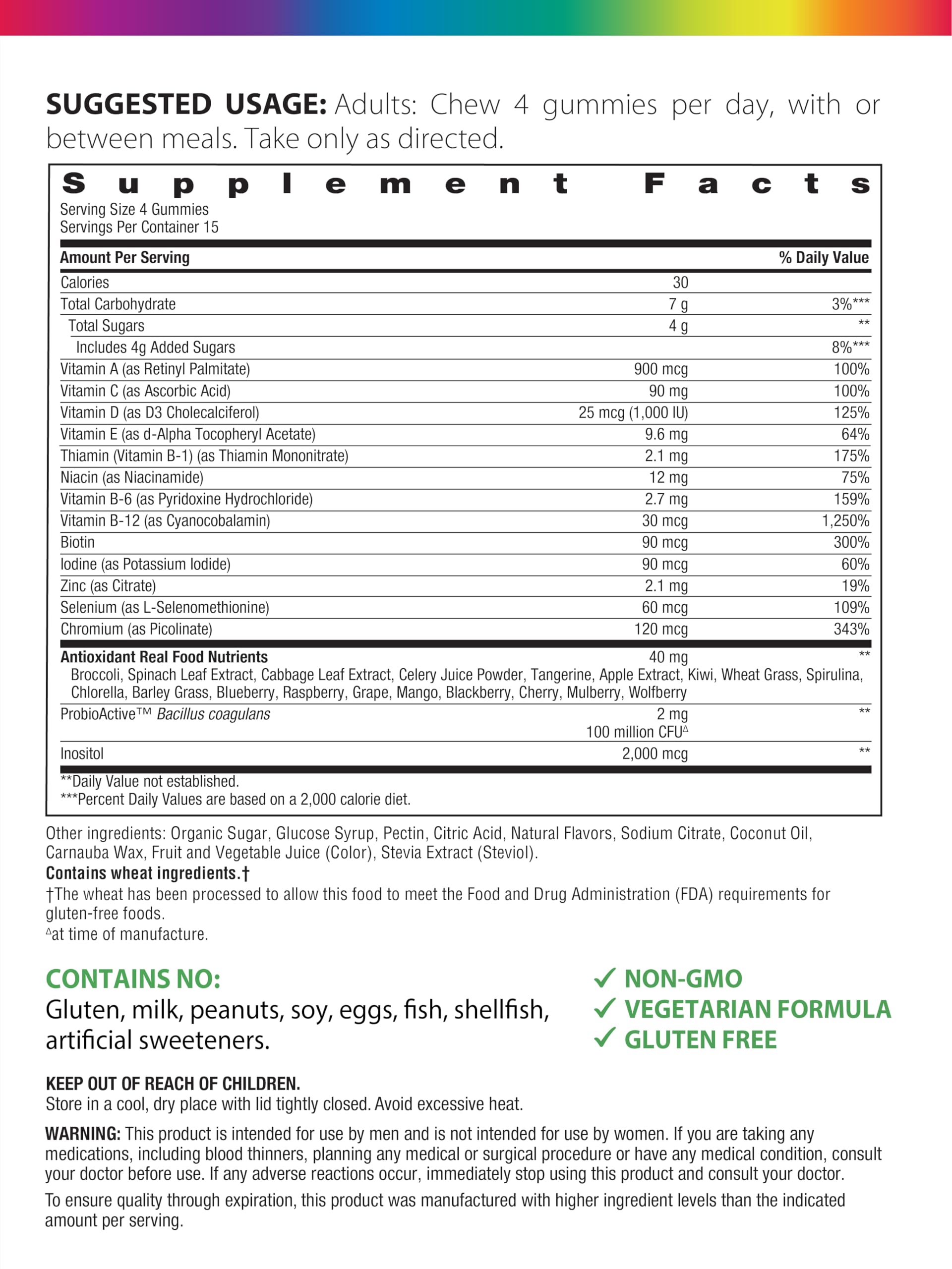 Rainbow Light Nutrientes de Alimentos Reales: gomitas con ingredientes naturales