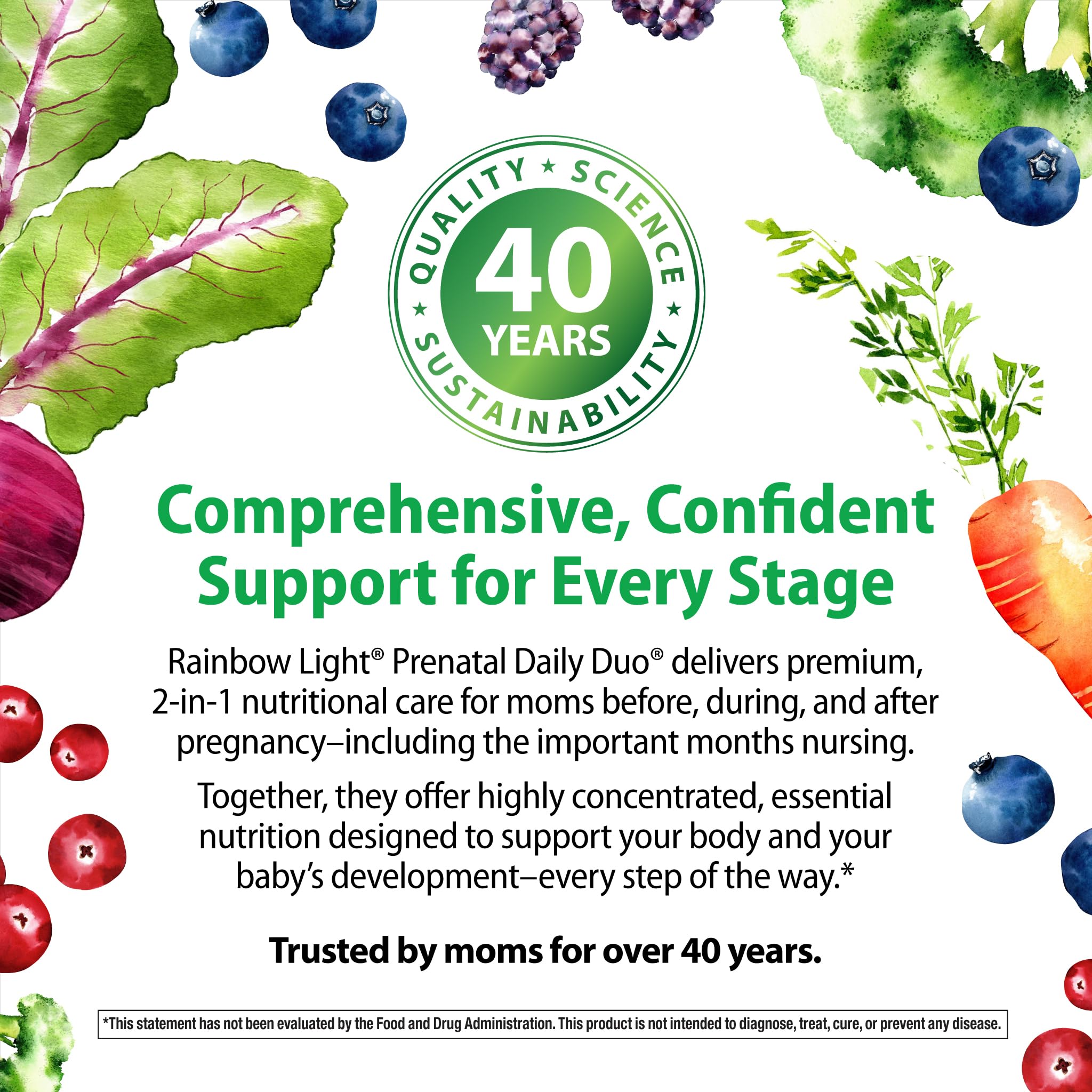 Rainbow Light Prenatal DHA almacenamiento seguro para conservar la calidad.