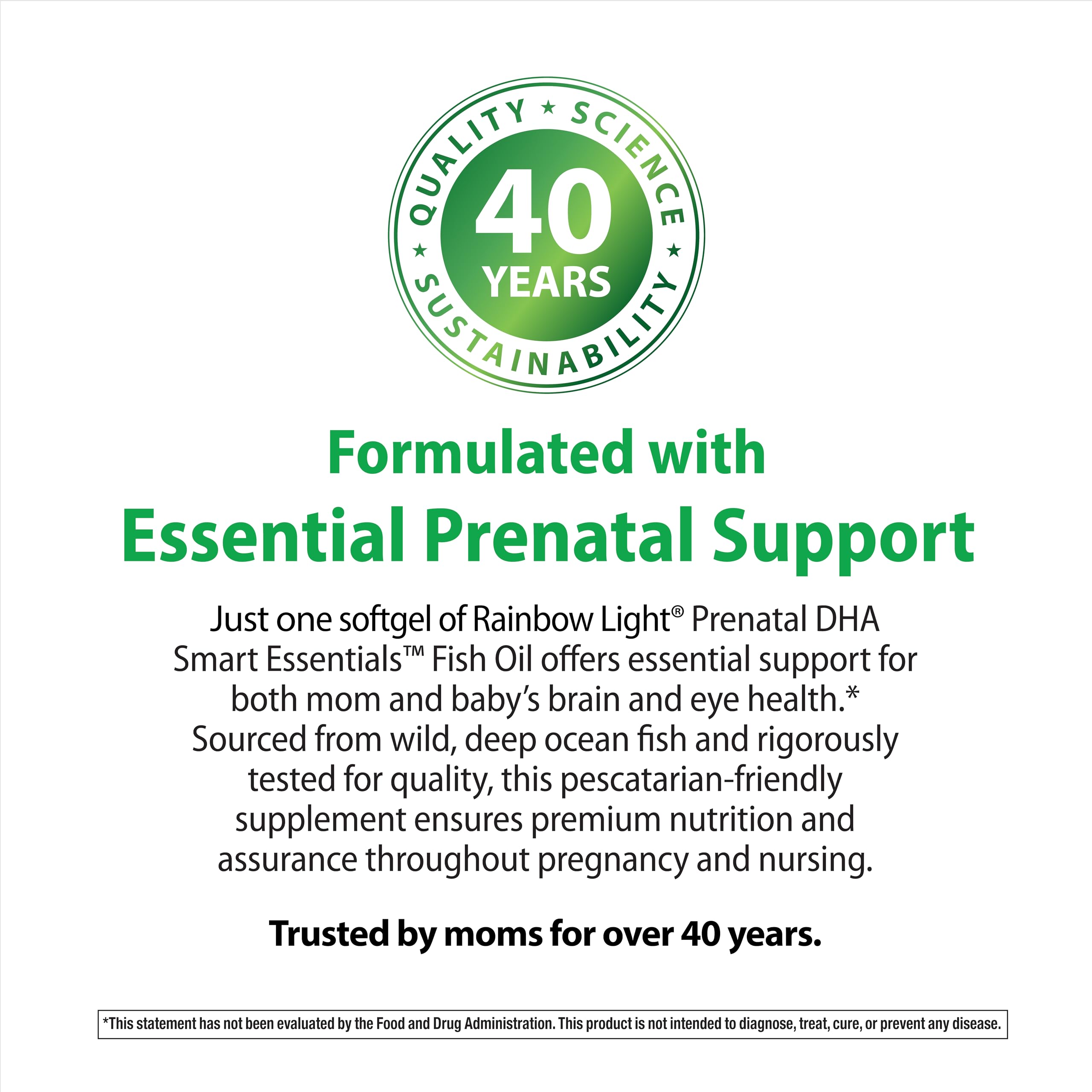 Rainbow Light Prenatal DHA: 60 cápsulas para uso diario durante el embarazo.