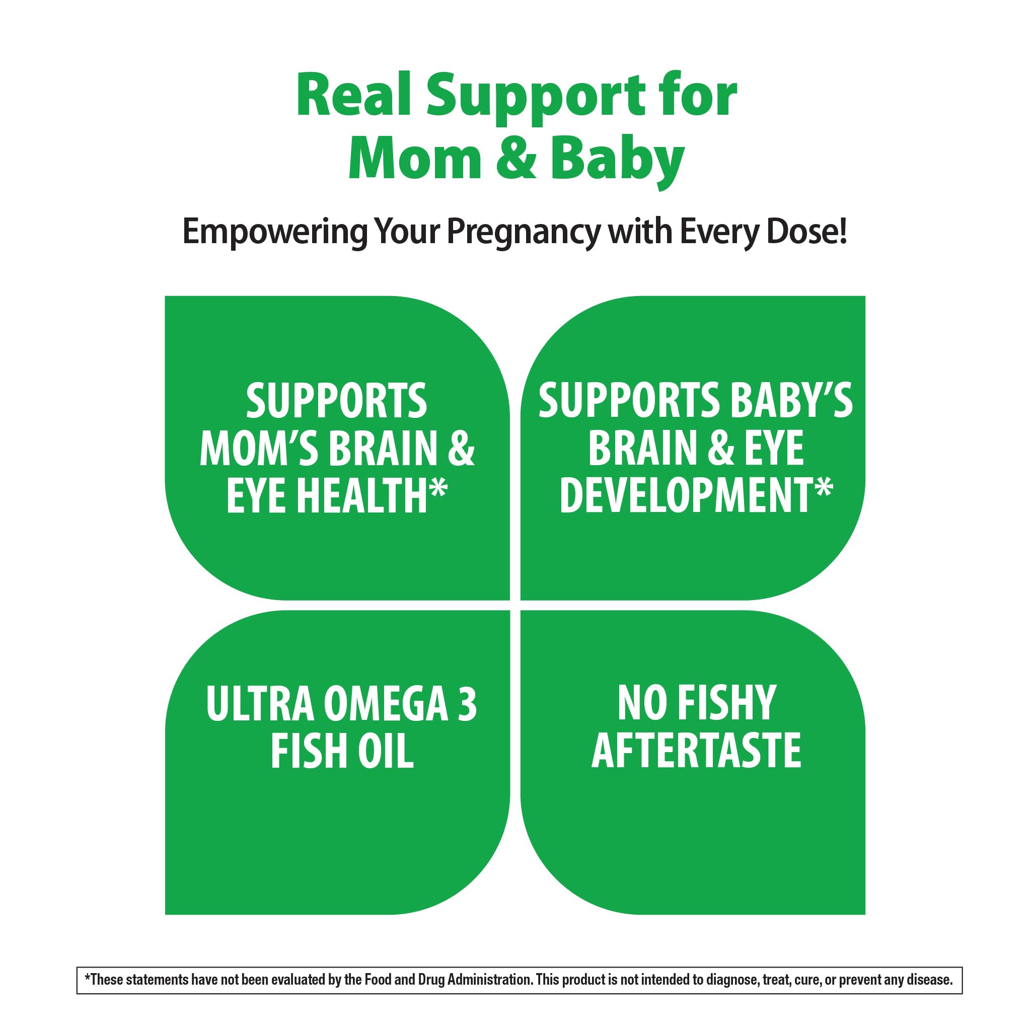 Rainbow Light Prenatal DHA: etiqueta informativa con DHA y EPA para desarrollo y bienestar.