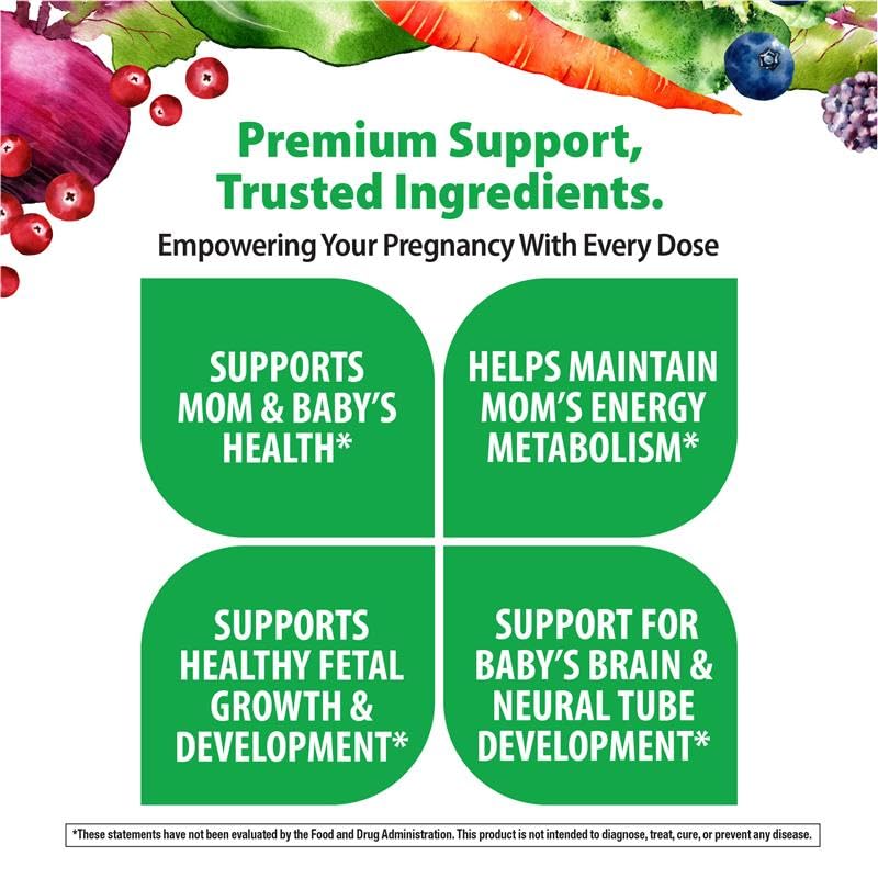 Rainbow Light Prenatal One ingredientes clave destacan hierro y folato para la nutrición prenatal.