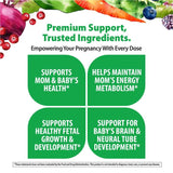 Rainbow Light Prenatal One ingredientes clave destacan hierro y folato para la nutrición prenatal.