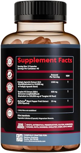 Rainbow Nutrients cápsulas 115000mg para potencia y enfoque diario.