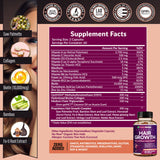 Rainbow Nutrients complejo de crecimiento capilar, primer plano para cabello fuerte.