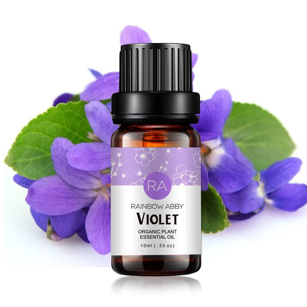 Rainbow Abby Aceite Esencial Violeta en frasco, aroma suave para difusor.