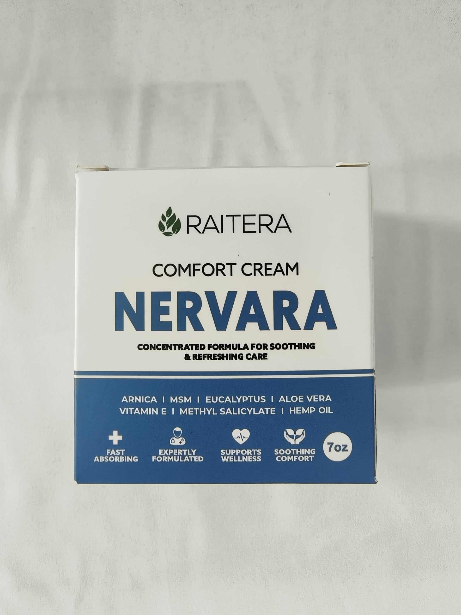 Raitera crema neuropatía, ingredientes clave como incienso y aloe.