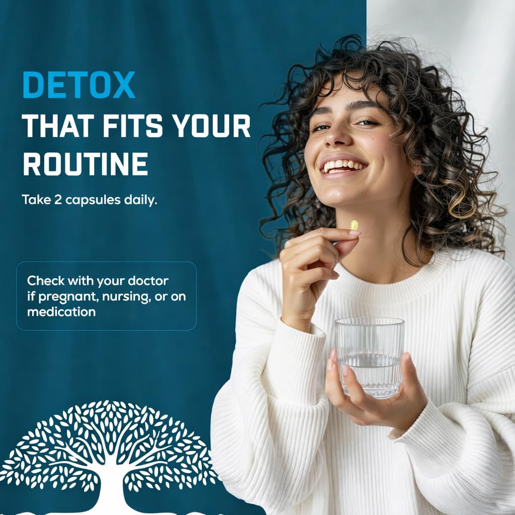 Raiz DE Detox guía de uso en etiqueta para tomar con agua al despertar.
