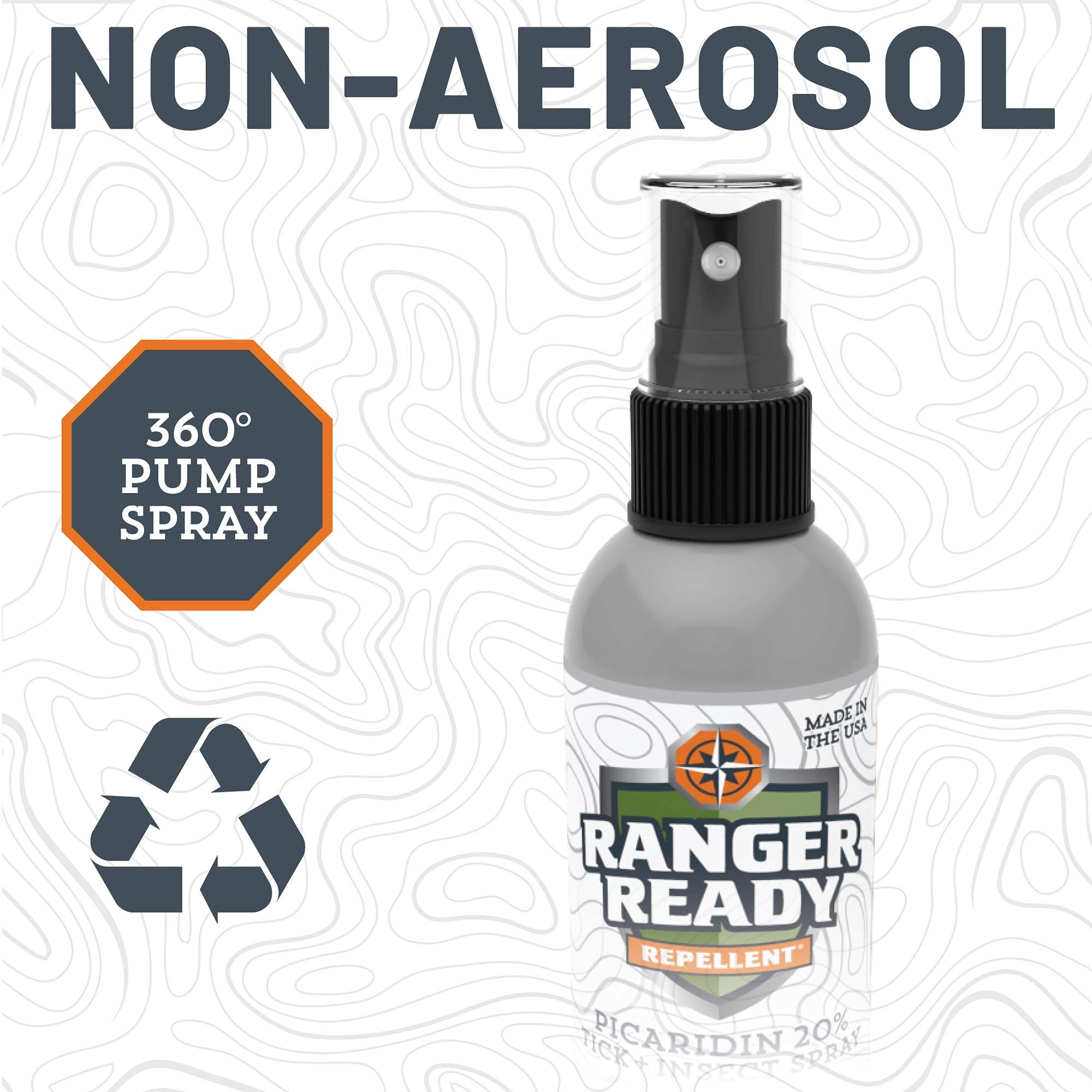 Ranger Ready Repellents Picaridin aplicación en piel para protección durante actividades.