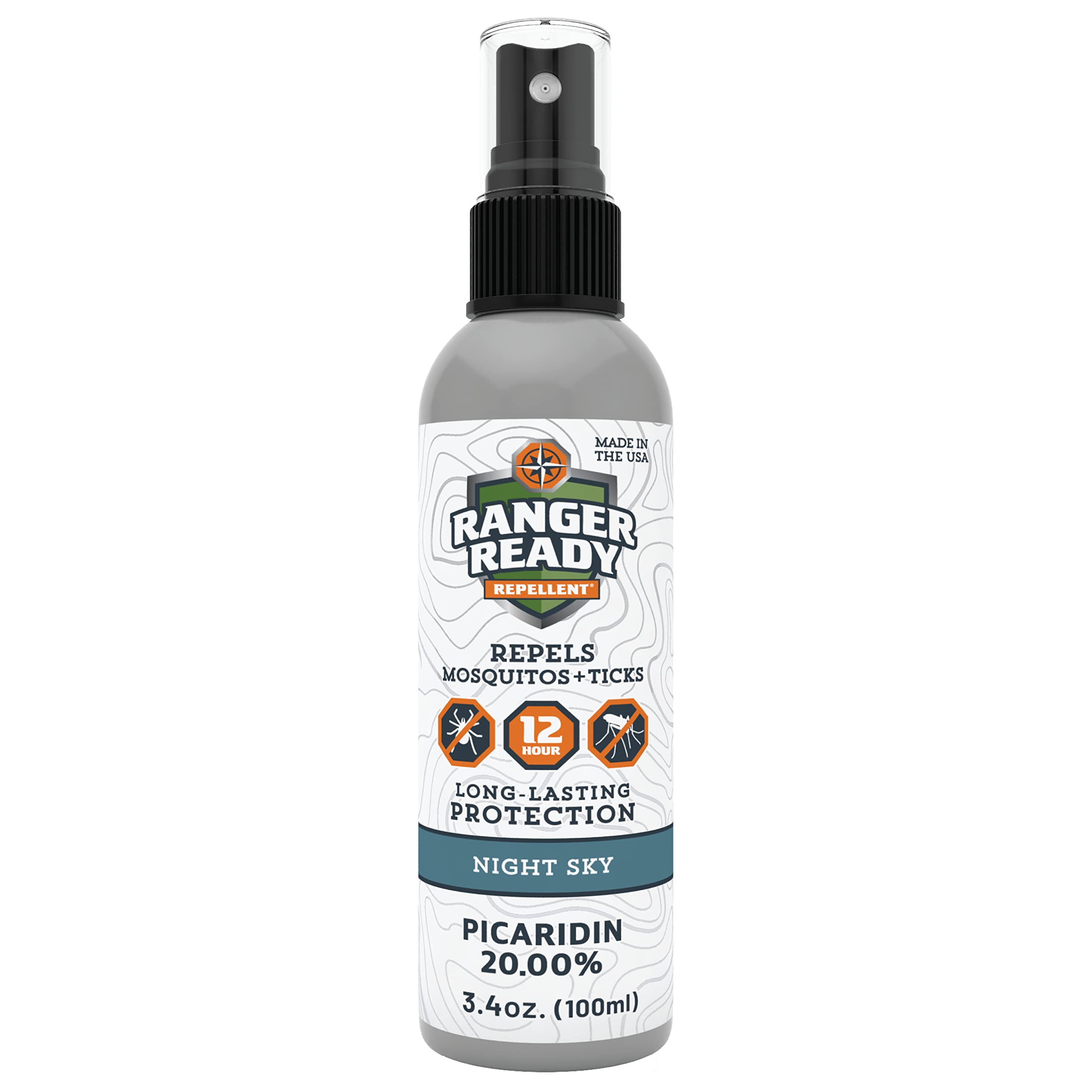 Ranger Ready Repellents Picaridin Night Sky, botella, protección duradera contra mosquitos