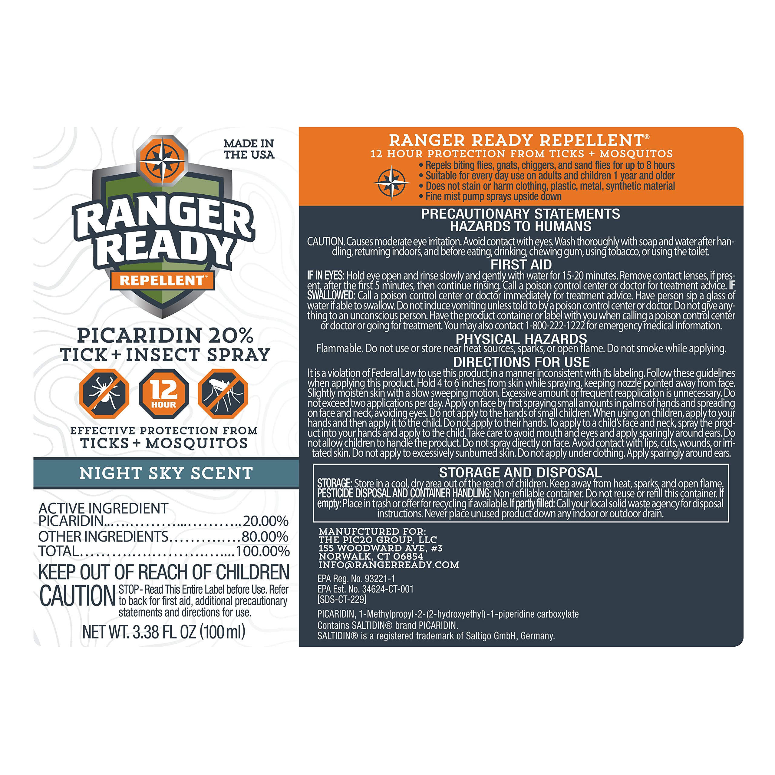 Ranger Ready Repellents Picaridin, niebla fina cubriendo cuerpo completo
