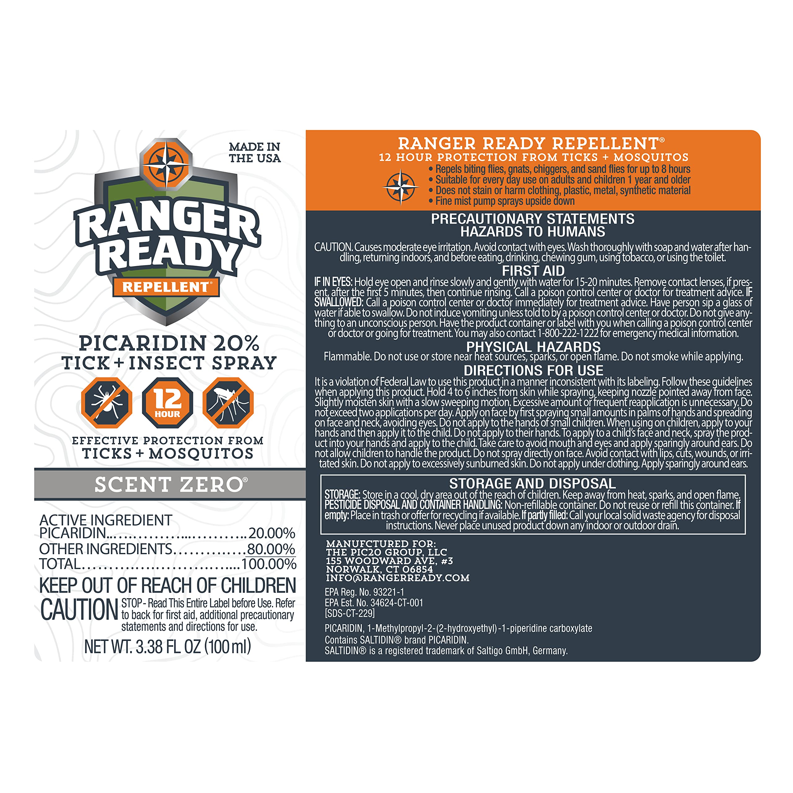 Ranger Ready Repellents Picaridin uso familiar para salidas al aire libre.