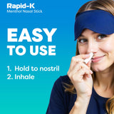 Inhaladores mentolados Rapid-K para sensación de frescor y respiración más cómoda.