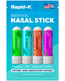 Rapid-K Nasal Sticks pack de 4 aromas con mentol para soporte respiratorio y relax.