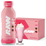 RAW batido de proteína listo para beber sabor fresa en envase práctico para entrenamientos