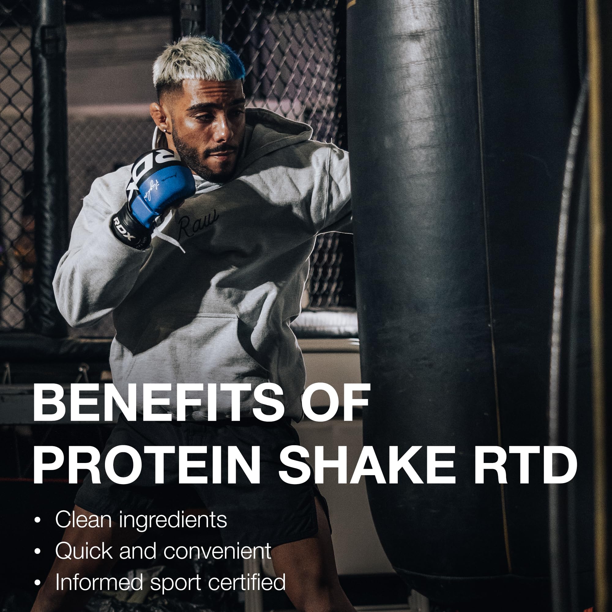 RAW envase 12 oz ideal para snack pre o post entrenamiento