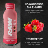 RAW batido de proteína fresa para verter en vaso