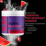 ENVASE de RAW Essential Pre-entrenamiento Sandía-Uva para llevar y usar en cualquier lugar.