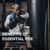 Textura suave de RAW Essential Pre-entrenamiento Sandía-Uva al diluirse, sin grumos.