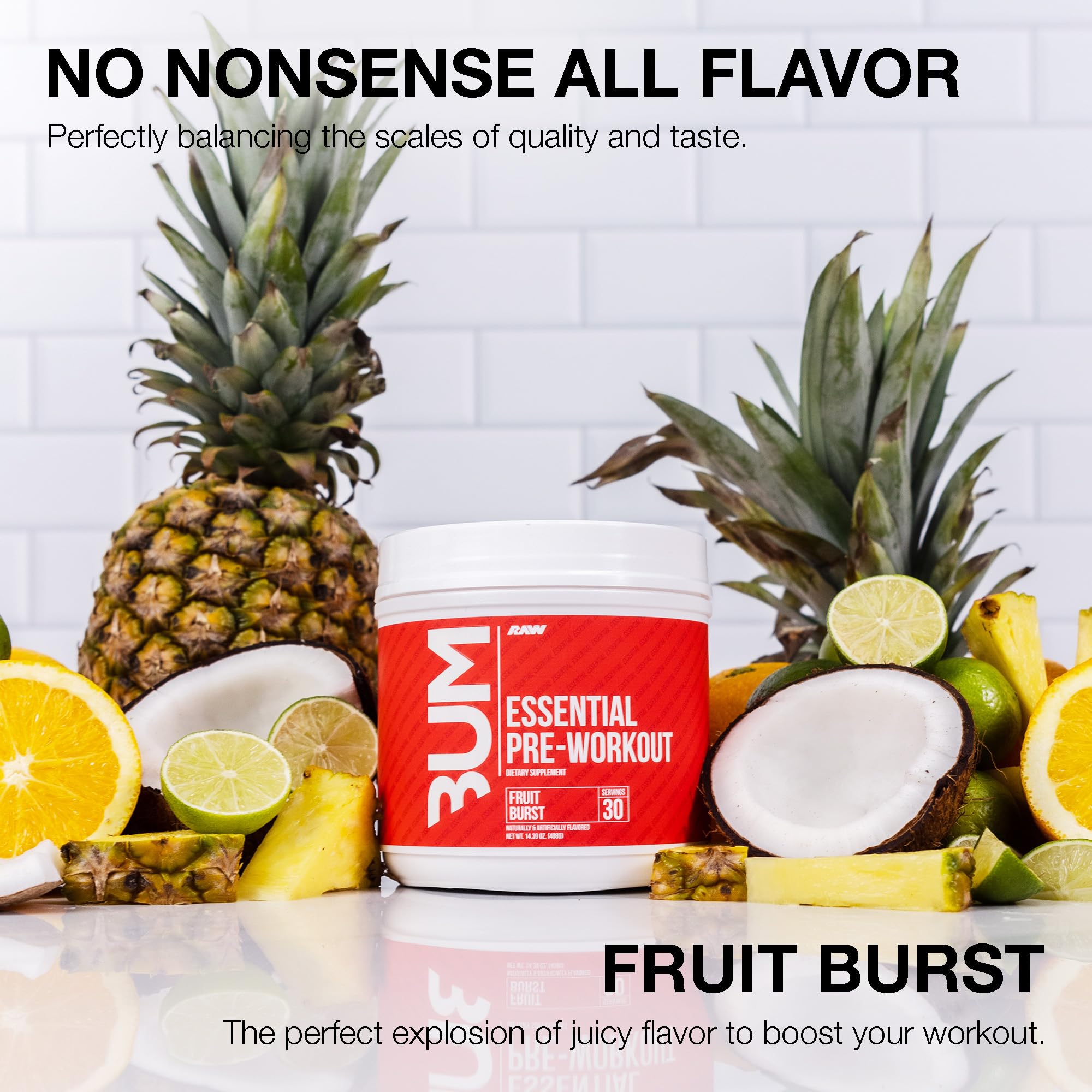 RAW Essential Pre-entrenamiento Esencial Fruta Explosión, energía durante el entrenamiento gracias a cafeína.