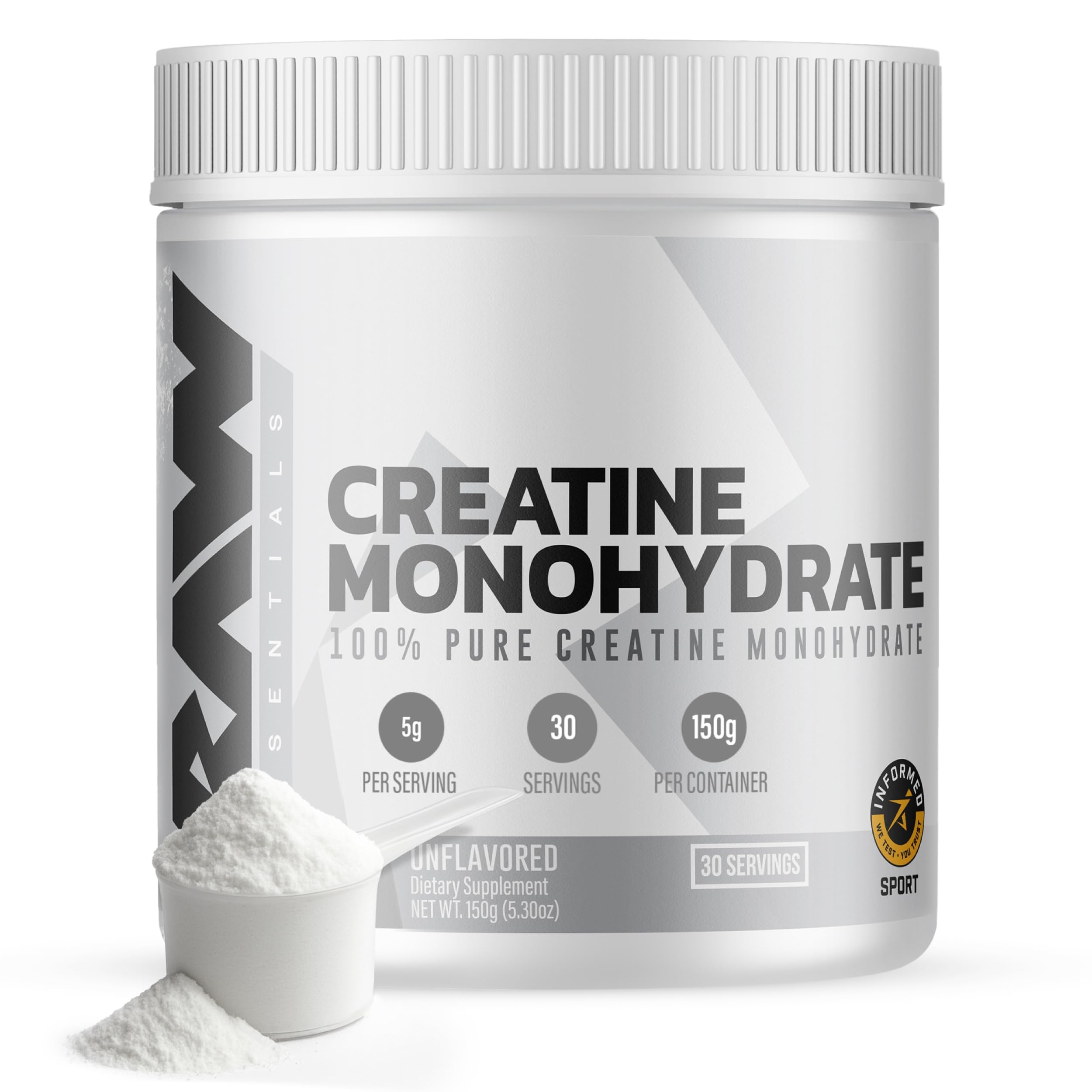 RAW Nutrition Creatina Monohidrato, contenedor visible para energía sostenida en entrenamientos intensos